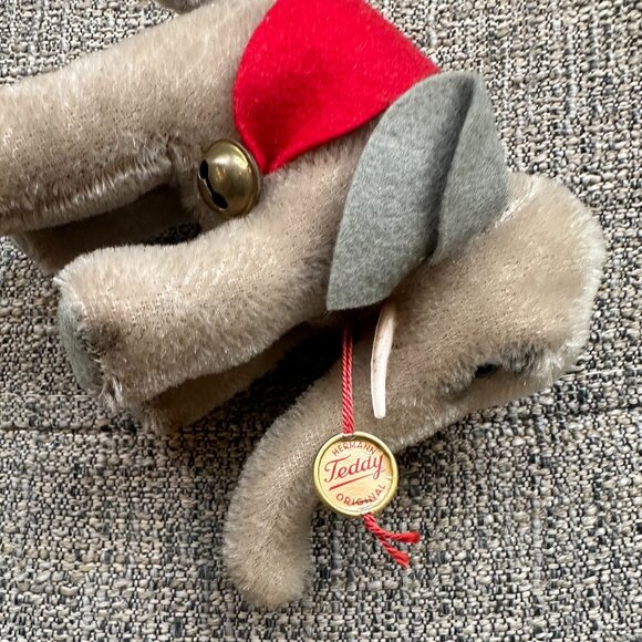 Vintage Hermann Germany Elephant plush stuffed animal Mohair grey - Picture 3 of 5